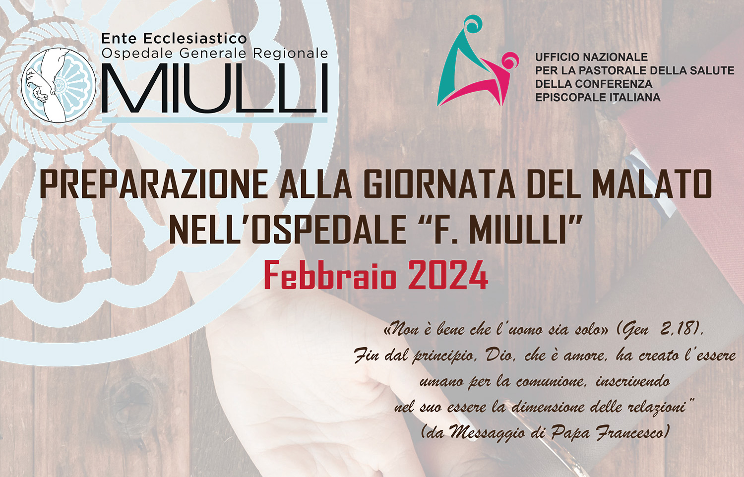 Preparazione alla Giornata Del Malato 2024 al Miulli miulli